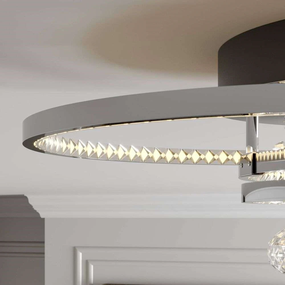 Keely Plafondlamp L Chrome/Clear - Lucande - Koop Online 7 Keely Plafondlamp L Chrome/Clear - Lucande - Koop Online - Afbeelding 5