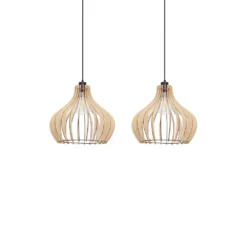 Faje 2 Hanglamp Black/Wood - Envostar - Koop Online