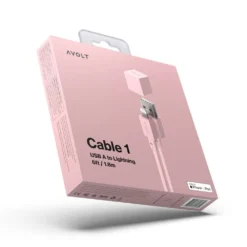 Cable 1 USB A 1,8m Old Pink - Avolt - Koop Online -Kwalitatieve Woonwinkel 7350103840304pink cable5
